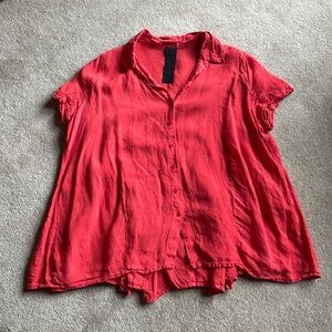Studio Rundholz Coral 100% Linen Button-Up Women's Top S
